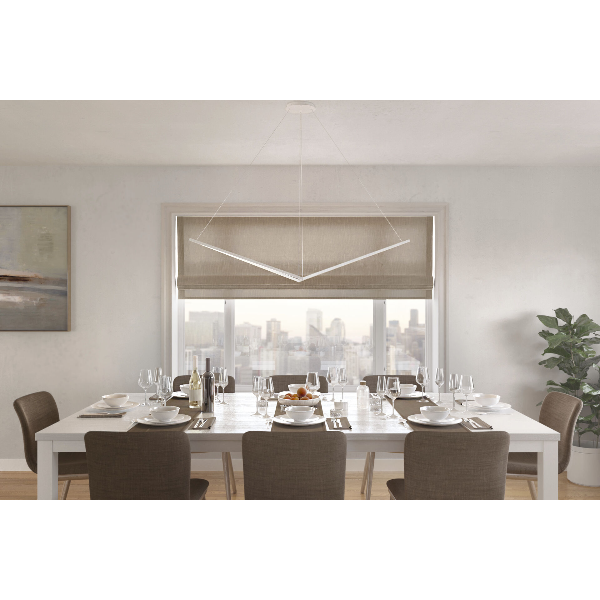 Z-Bar LED 14.68 inch Matte White Pendant Ceiling Light, Bird